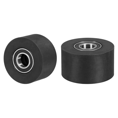 uxcell 2Pcs Plastic Roller Wheel with Bearings 3/8" x 1-3/8" x 3/4" - size: 3/8" x 1-3/8" x 3/4" (ID x OD x L)