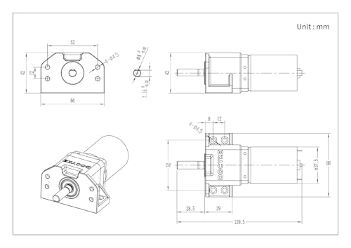 6-22v 200W DC Planet Gear Motor 90kg.cm High Torque Mini Metal Geared Motor for DIY Robot Rotating Table Door Lock Curtain Machine