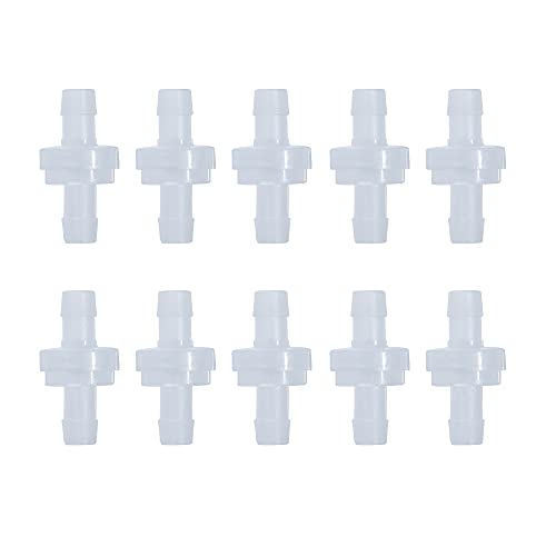 10-Pack 5/16" Plastic Check Valve One-Way Barb Inline for Hose - size: 5/16 Inch