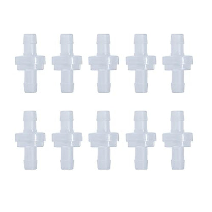 10-Pack 5/16" Plastic Check Valve One-Way Barb Inline for Hose - size: 5/16 Inch