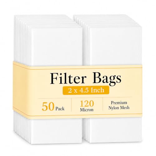 CARGEN 2 x 4.5 Inch Nylon Mesh Tea Filter Bags 50 Count 120 Micron - size: 50PCS-120M