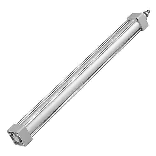 Heschen Tie-Rod Pneumatic Air Cylinder, SC 32-450, 32mm Bore, 450mm Stroke, PT 1/8 Port, Double Acting, Adjustable Cushion, Self-Lubricating Actuator for Industrial & Woodworking - size: 450mm Stroke