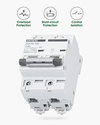 AC Miniature Circuit Breaker, 125 Amp 120V/240V 2 Pole - style: 125 Amp