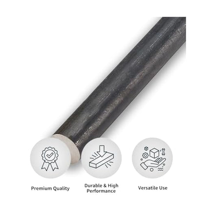 1.000 (1 inch) x 12 inches A36 Carbon Steel Round Rod Hot Rolled Durable Steel Engineering Projects Workshop Fabrication Metal