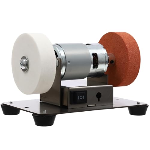 Mini Belt Sander, Knife Sharpener Electric Bench Grinder Sanding Machine, 3000-6000 RPM Belt Sander for Metal Working and Woodworking