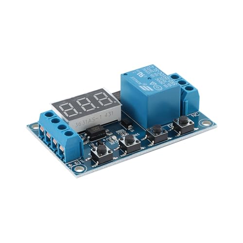 DC 6-30V Timer Relay with LCD Display, 1 Channel Delay Controller Module, Type-C Interface, Power Off Cycle Timer