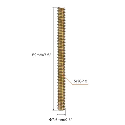 uxcell 10pcs Fully Threaded Rods 5/16x3-1/2 All Thread Studs Long Threaded Screw Carbon Steel for Furniture Garden Railing Mounting Assembly Fastening Frame Connection Colorful Zinc - size: 5/16x3-1/2"