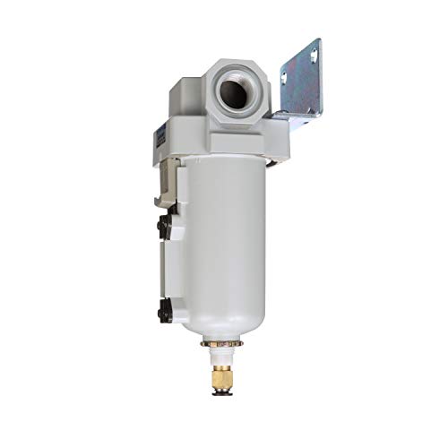 PneumaticPlus SAFM400-N04BD-MEP Coalescing Filter 1/2" NPT, 0.1 Micron - size: 1/2" NPT, style: Metal Bowl - Auto Drain