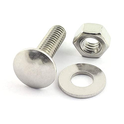 It Works Great 20 Sets Long Square-Neck Carriage Bolts, M6-1.0x25mm, Silver, Carbon Steel Zinc-Plated, Grade 4.8, Flat Head, Fully Threaded - size: M6-1.0X25mm（20 Sets）