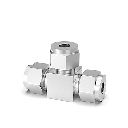 TAISHER 2PCS 304 Stainless Steel Compression Tube Pipe Fitting Connector, 1/2" Tube OD Tee Adapter - size: 1/2" OD Tee