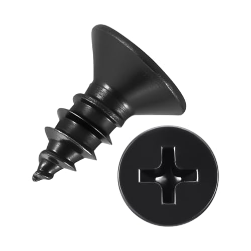 50pcs Phillips Wood Screws #8x3/8 304 Stainless Steel Black - color: Black, size: #8x3/8"