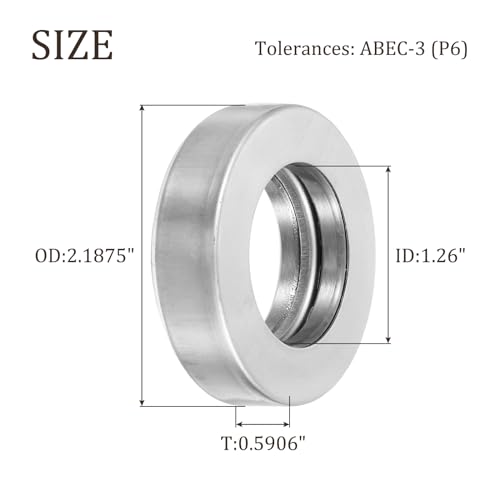 uxcell T126 Thrust Tapered Roller Bearings 1.26" Bore, ABEC3 - size: T126