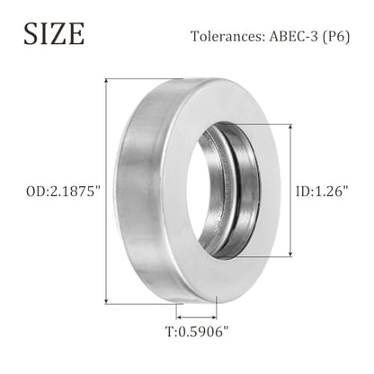 uxcell T126 Thrust Tapered Roller Bearings 1.26" Bore, ABEC3 - size: T126