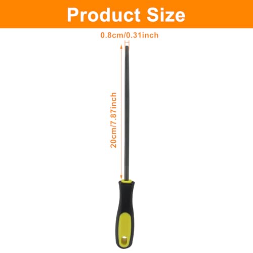 8 Inch Round File, Carbon Steel Rat Tail Metal File Tool - size: 8 inch