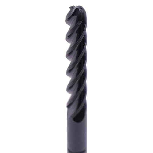 2Pcs 3/16" 4 Flute Solid Carbide Long Ball Nose End Mill Set, AlTiN Coated - size: 3/16 in