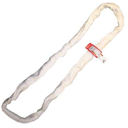 White Endless 5 Foot Polyester Round Sling | 16,800 lb. Vertical Capacity | 13,400 lb. Choker | 33,600 lb. Basket | 2-11/16" Relaxed Width | Hanes Supply (HSI) Heavy Duty Sling - size: 5' Length