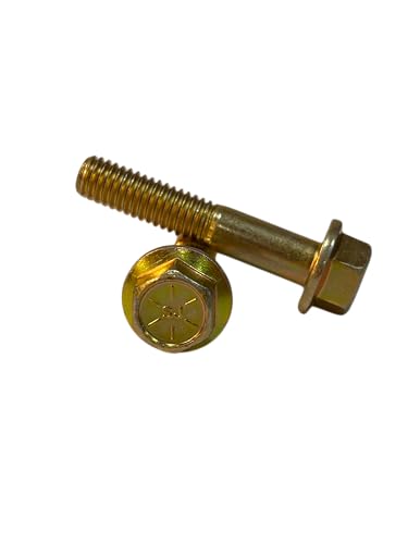 (50 Pieces) 3/8-16x2 Grade 8 Hex Flange Bolts Screws UNC Coarse Partial Threads Zinc Yellow Trivalent