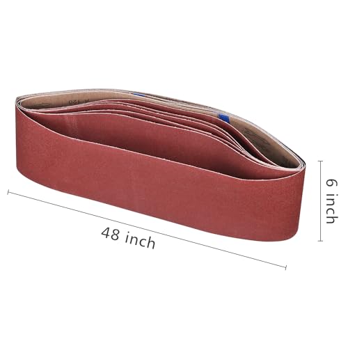 6 x 48 Sanding Belts 120 Grit,6 Pack - color: 120 Grit, size: 6x48in