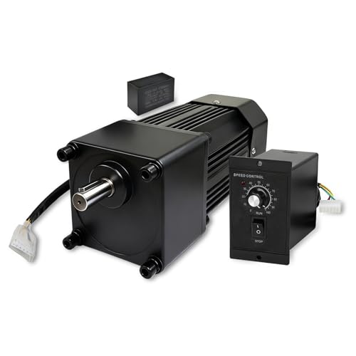 Universal High Torque AC Motor + Speed Controller, 250W Single Phase Electric Motor with Gearbox, 110V Reversible Gear Motor, Variable Speed Motors for Conveying Equipment, Production Lines