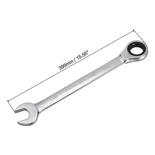 uxcell 1-1/4 Inch Ratcheting Combination Wrench SAE 72 Teeth 12 Point Ratchet Box Ended Spanner Tools, Cr-V - size: 1-1/4"