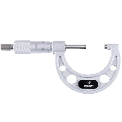 Accusize Industrial Tools 1-2 inch by 0.0001'' Ultra-Precision Outside Micrometer, Eg00-0002 - size: 1-2"