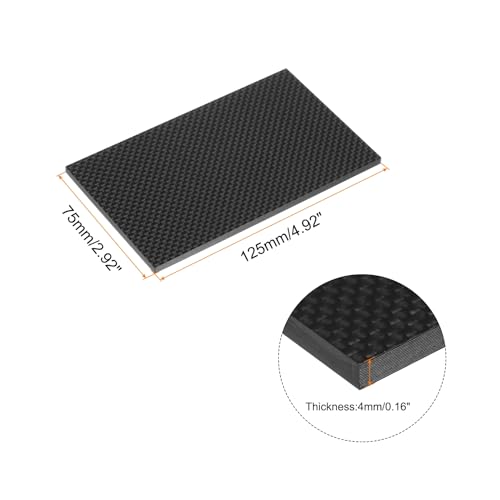 MECCANIXITY 1 Pcs Carbon Fiber Sheet 125x75x4mm Glossy Surface Pultruded Flat Carbon Fiber Board Plate Plain Weave Panel Sheet for Kites RC Airplane - size: 125x75x4mm, style: Glossy