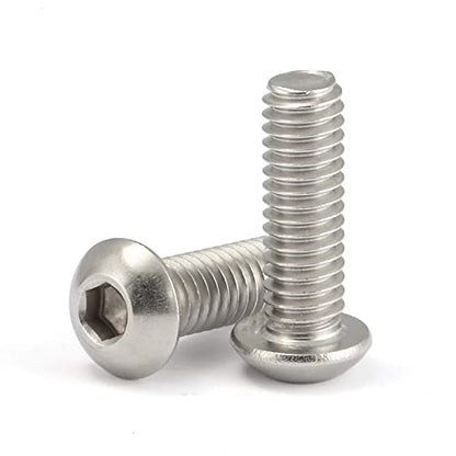 8-32 x 3/4" Button Head Socket Cap Bolts Screws, Stainless Steel 18-8 (304), Bright Finish, Allen Hex Drive, 100 PCS - size: 8-32 x 3/4"