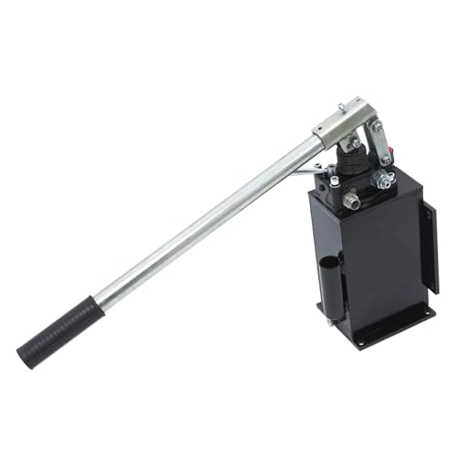 Hydraulic Piston Hand Pump with Changeover Valve for Double Acting Cylinder, Manual Double Acting Hydraulic Pump with 3-Quart Steel Vertical Tank, 2.7 CID, 3,600 PSI, 3/8" NPTF