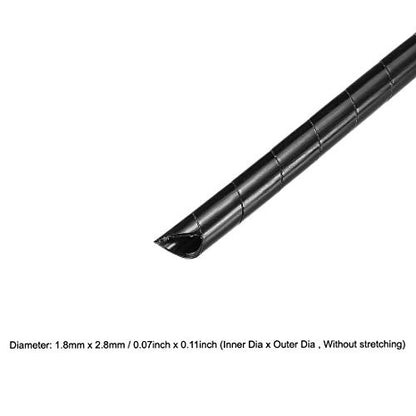 uxcell 2.8mm Flexible Spiral Cable Wrap Wire Cord Wraps Manage Cord 22M Length Black - size: 1.8mmx2.8mmx22000mm