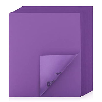POLIWELL 1000 Grit Sanding Sheets 20 PCS 9 x 11 Inch Purple Alumina - style: 1000Girt