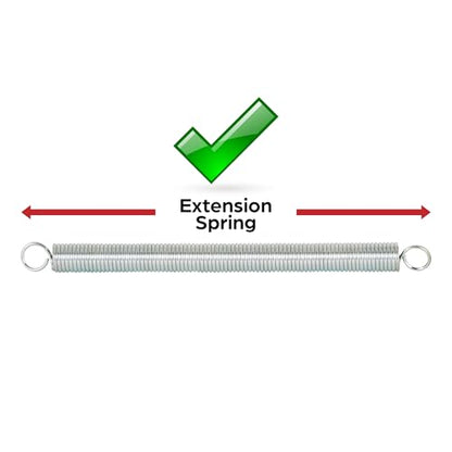 Prime-Line SP 9604 Extension Spring, Spring Steel Construction, Nickel-Plated Finish, 0.025 GA x 11/32 In. x 1-7/8 In., Closed Double Loop, (2 Pack)