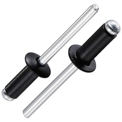 Wensilon (300Pcs) 1/8"x1/2" Black Aluminum blind pro Rivets,Aluminum Grip and Steel Mandrel - color: Black, size: 1/8"x1/2"