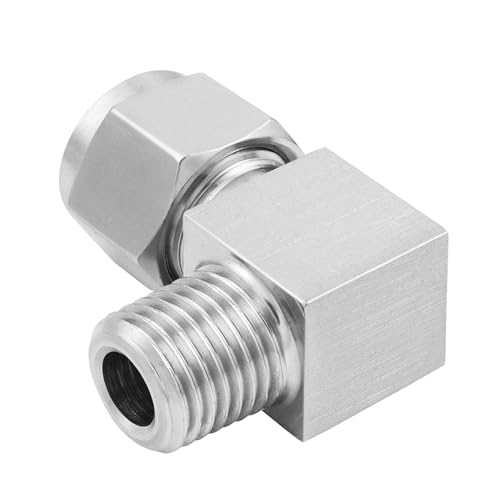 Yoebor Stainless Steel Compression 90 Degree Male Elbow 1/2" OD x 1/2" MNPT - size: 1/2" OD x 1/2" Mnpt
