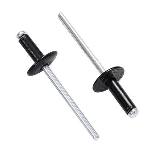 Maozaa 50 pcs 3/16" x 5/8" Large Flange Black Aluminum Blind Rivets, 4.8 x 16mm Pop Rivets, Blind Rivets for Metal - color: Black, size: 3/16" x 5/8"
