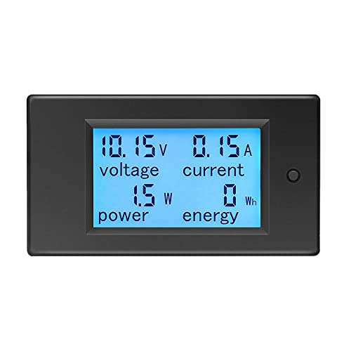 KETOTEK Amp Volt Watt Kwh Meter Tester Panel Digital 4 in 1 Ammeter Voltmeter Multimeter 12V DC 6.5-100V 20A, Voltage Current Power Energy Usage Monitor LCD Display Car Motorbike Solar - style: DC 20A Meter