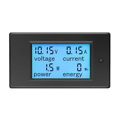 KETOTEK Amp Volt Watt Kwh Meter Tester Panel Digital 4 in 1 Ammeter Voltmeter Multimeter 12V DC 6.5-100V 20A, Voltage Current Power Energy Usage Monitor LCD Display Car Motorbike Solar - style: DC 20A Meter