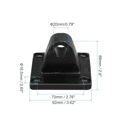 PATIKIL 92x92x66mm Air Cylinder Foot Flange Rod Pivot Clevis Pneumatic Mounting Bracket Rear Mount Parts, Black - size: 92x92x66mm