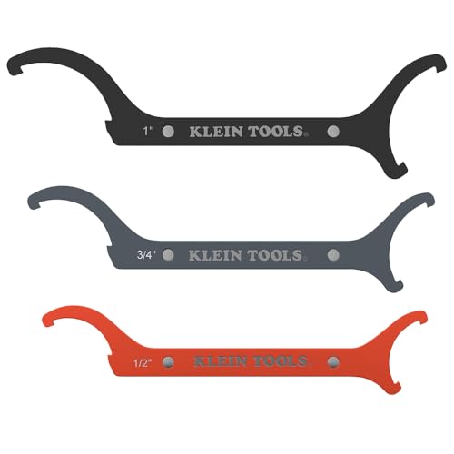 KLEIN TOOLS 50901R Conduit Locknut Wrench Set, Straight, 3-Piece - style: Flat
