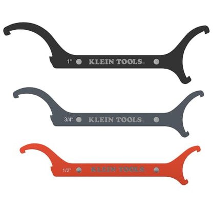 KLEIN TOOLS 50901R Conduit Locknut Wrench Set, Straight, 3-Piece - style: Flat