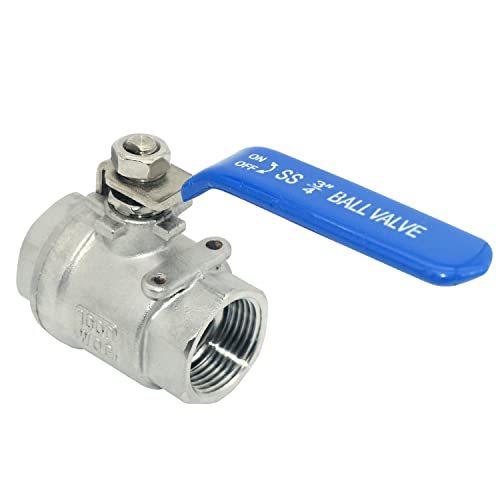 VARMHUS NPT Female 316 Stainless Steel Full Port Ball Valve Vinyl Handle WOG1000 (3/4")