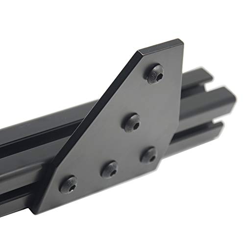 8Pcs Black 2020 Profile Connector Corner Bracket Outside Joint Board Plate - size: 2020 8 Pcs T