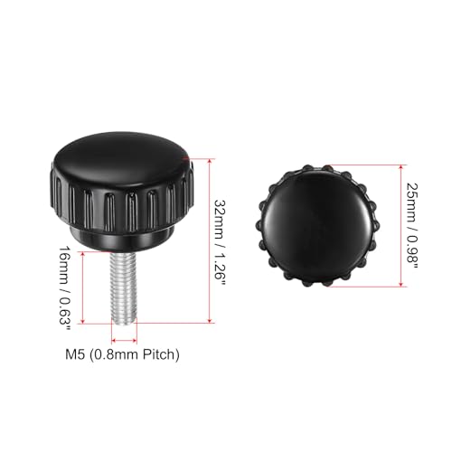 uxcell 8pcs Knurled Clamping Knobs M5 x 16mm Metric Male Thread 25mm Head - size: M5 x 16mm x 25mm