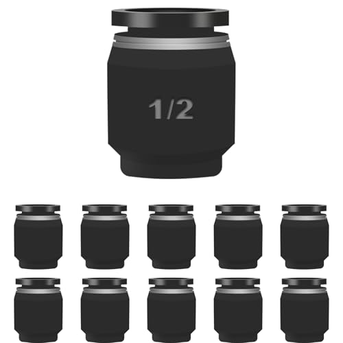 10PCS Pneumatic Cap Style Plug Fitting, Push-to-Connect Air Line Fitting Plug for 1/2 Tube - style: 1/2 OD (10PCS)