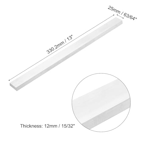 MECCANIXITY Square Aluminum Flat Bar, 15/32" (12mm) Thick x 63/64" (25mm) Width x 13" (330.2mm) Long 6063 Aluminum Flat Plate Solid New Mill Stock Silver for Industrial Building - size: 15/32" x 63/64" x 13"