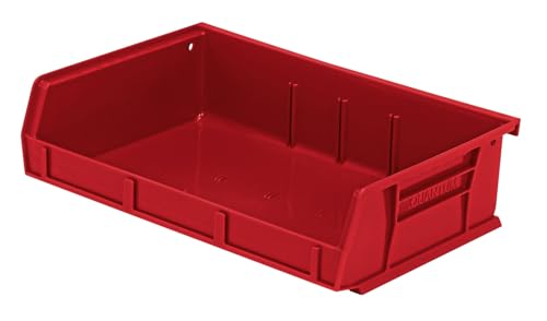 Quantum Storage QUS236 Ultra Stack and Hang Bins - 7-3/8" x 11" x 3" - 8 Pack - color: Red