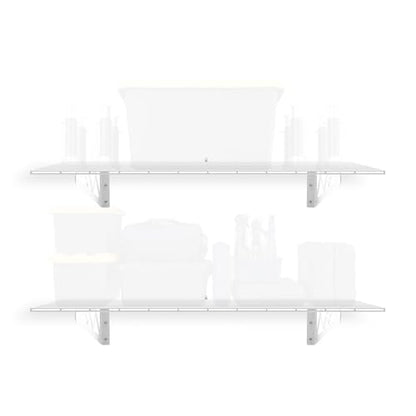 MonsterRax 24x48 White Garage Wall Shelf 2-Pack, 500lb, White - color: White, size: 24"x48"