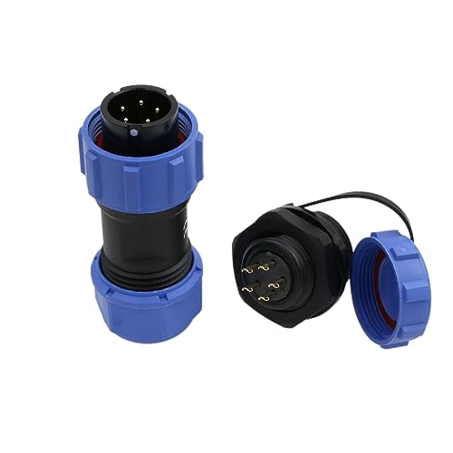 SP17 5 Pin Electrical Connector Solder Aviation Circular Waterproof IP68 Blue 5A Male Plug Female Socket for Outdoor Power - size: 5 pin 5A