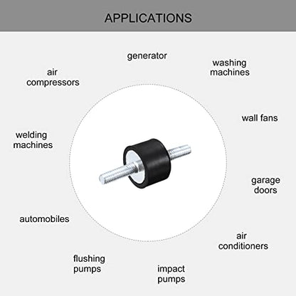 uxcell Rubber Mounts 4pcs M5x15mm Male Vibration Isolator Shock Absorber D15mmxH10mm - size: M5x15x15x10mm