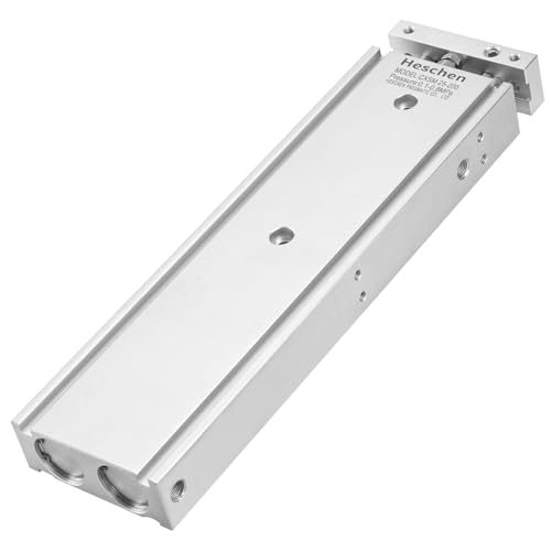 Heschen CXSM 25-200 Dual Rod Air Cylinder, 25mm Bore x 200mm Stroke, Guided Pneumatic Actuator with Magnet, Double Acting Slide Bearing, PT 1/8 Port, Industrial Automation Replacement - size: 200mm Stroke