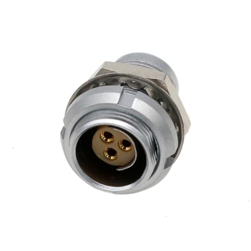 DBPE102A052 Panel Mount Socket 3 Pin Female Cable Connector Compatible for Fischer AWG 22 Wire,Solder Push-Pull BraDBPE - color: panel mount socket female, size: 3 Pin